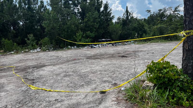 An area around Gilligan's Island that still has police tape up.