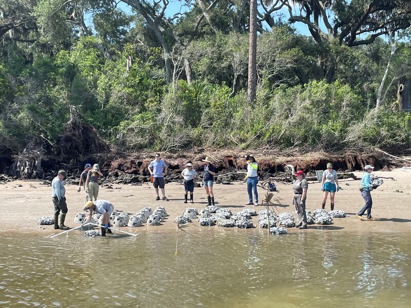 The team of researchers and volunteers installed nearly 150 POSH structures.