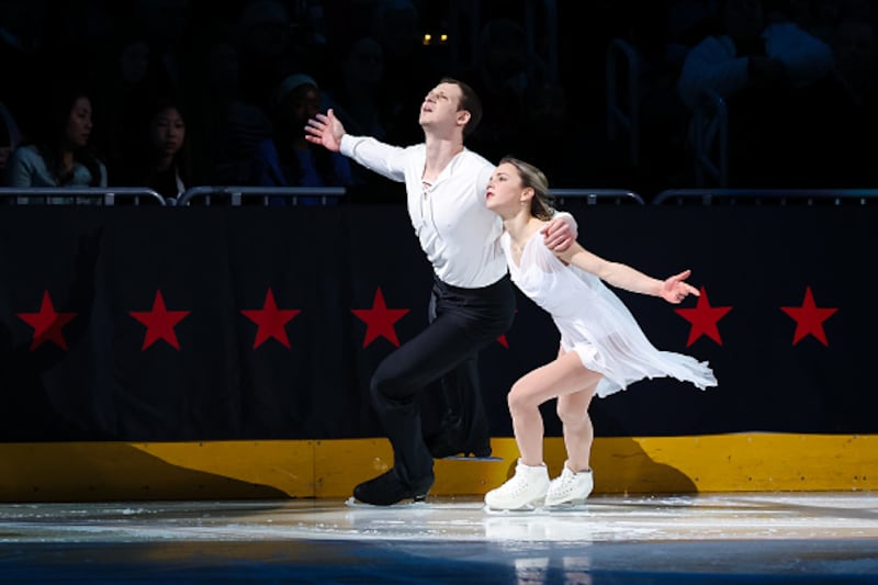 Ice skaters performing