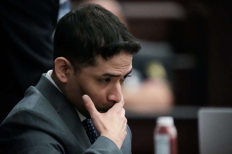 Defendant Mario Fernandez Saldana listens as Judge London Kite reads instructions to potential jurors during his murder trial Monday, August 10, 2026 at the Duval County Courthouse in Jacksonville, Fla.  [Doug Engle/Florida Times-Union]