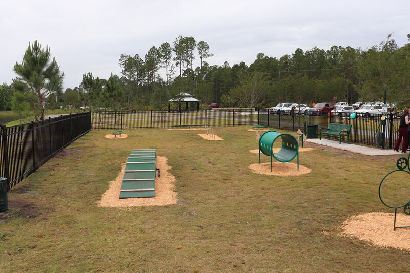 The County's first dog park located within Nassau Crossing Park at 77480 William Burgess Blvd., Yulee.