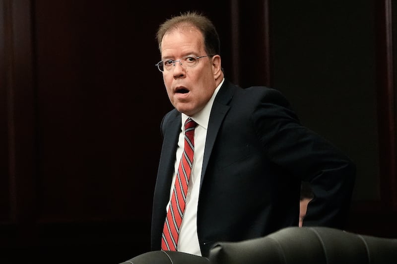 Assistant State Attorney Steve Siegel watches as potential jurors file into Judge London Kite’s courtroom, Monday August 10, 2026 during the jury selection in Mario Fernandez Saldana’s first-degree murder and solicitation to commit a capital felony trial at the Duval County Court House in Jacksonville, Fla. [Doug Engle/Florida Times-Union]