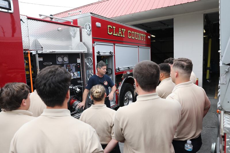 Station 20 had plenty of help during Monday's "Push-In" ceremony for brand new Engine 20.