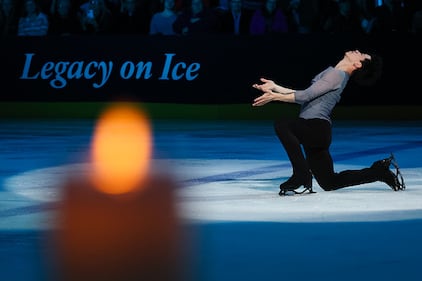 Ice skaters performing