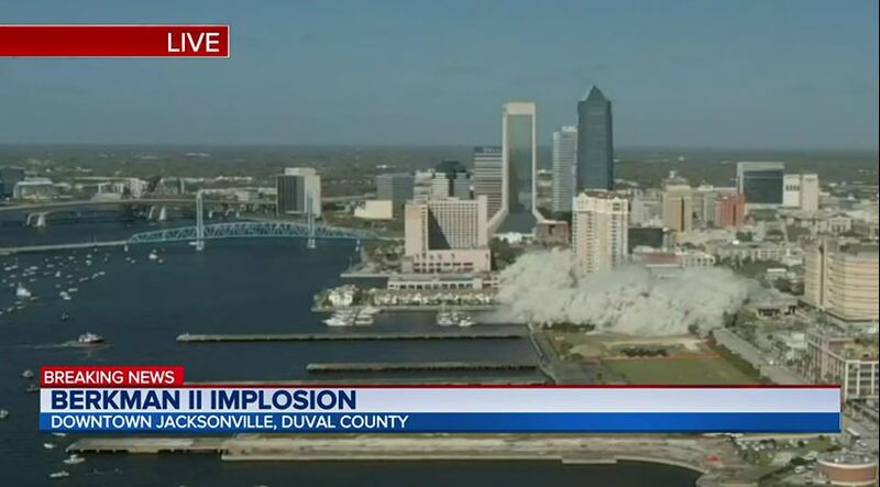 The Berkman II was imploded in downtown Jacksonville on Sunday, March 6, 2022 after standing vacant for more than a decade.