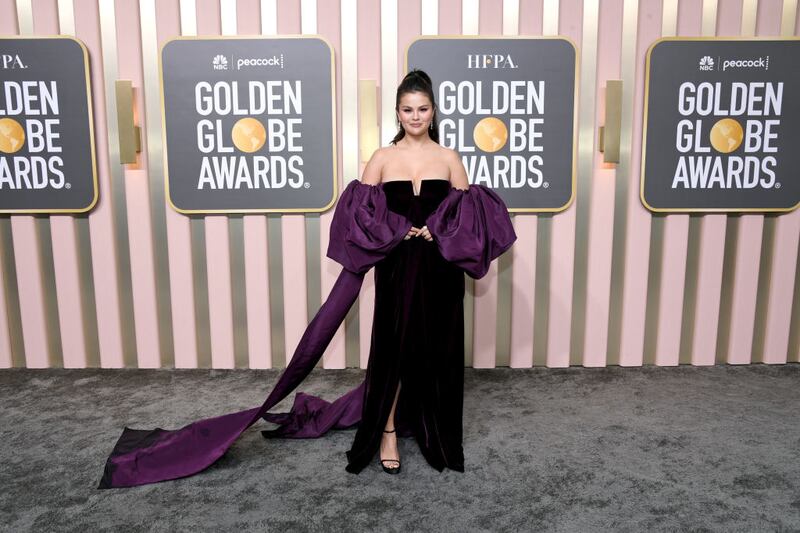 BEVERLY HILLS, CALIFORNIA - JANUARY 10: Selena Gomez attends the 80th Annual Golden Globe Awards at The Beverly Hilton on January 10, 2023 in Beverly Hills, California. (Photo by Jon Kopaloff/Getty Images)