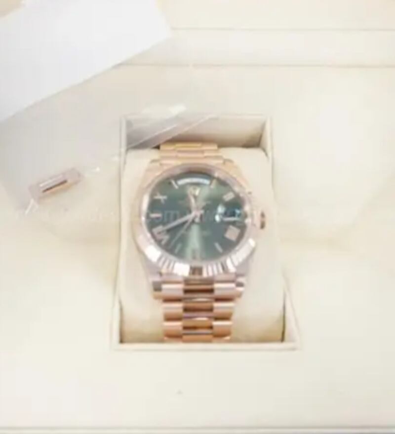 A Day-Date series Rolex is up to bid on at JSO's forfeited properties auction.