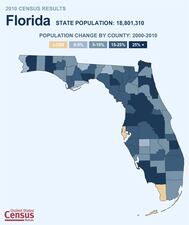US Census map that shows Florida's counties