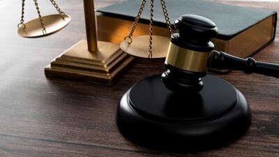 gavel, scales of justice, law book