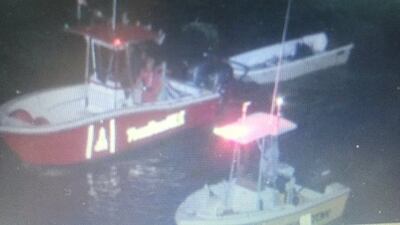 A 12-foot white boat was towed to shore after a hit-and-run crash in St. Augustine late Saturday night.