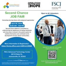 CareerSource NEFL, FSCJ and Operation New Hope host ‘Second Chance’ hiring event April 30.