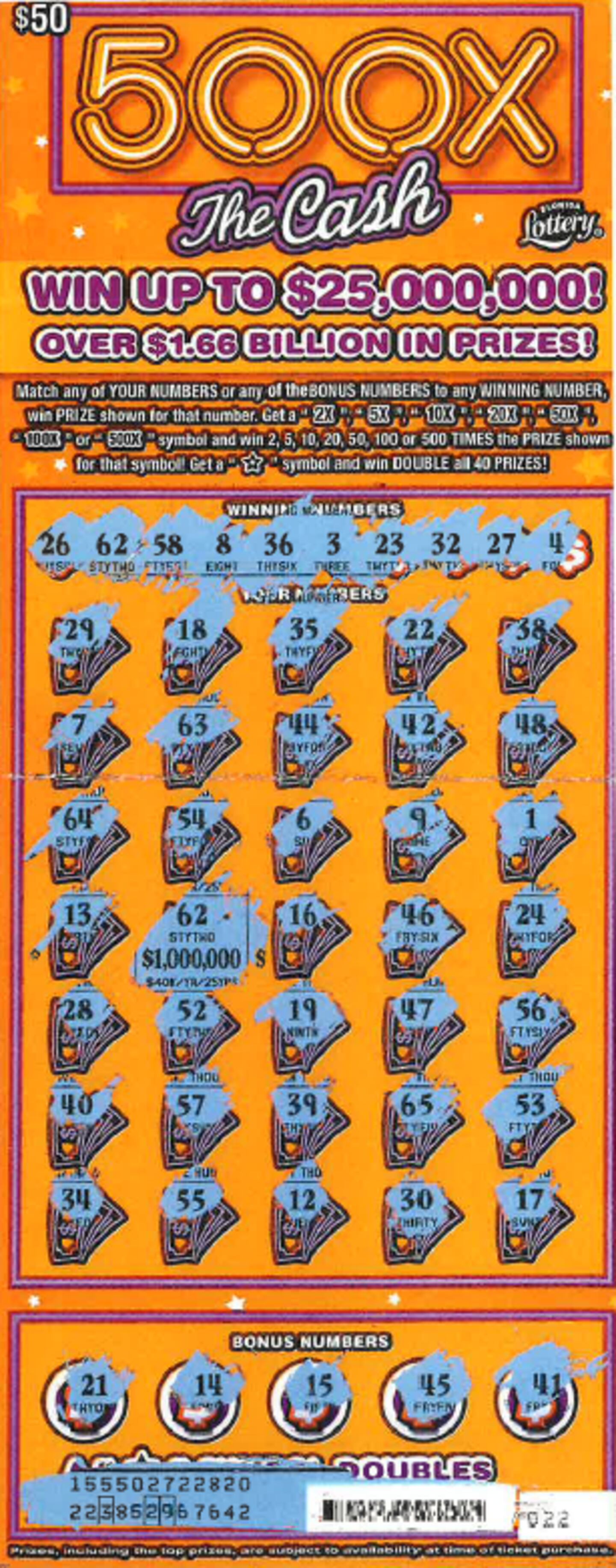 The couple bought the winning ticket at Duval Exxon in Jacksonville Beach.