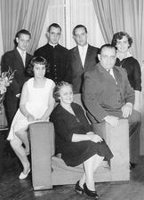 Family shot: Photo undated courtesy of Ediciones B from the book "El jesuita: la historia de francisco, el Papa argentino" from the authors Sergio Rubin and Francesca Ambrogetti, where you can see Jorge Bergoglio with his family. From left to right, standing, brother Alberto Horacio, Jorge Mario Bergoglio, Oscar Adrian and sister Marta Regina, sitting, sister Maria Elena, mother regina and father Mario Jose Francisco. (Photo by API/Gamma-Rapho via Getty Images)