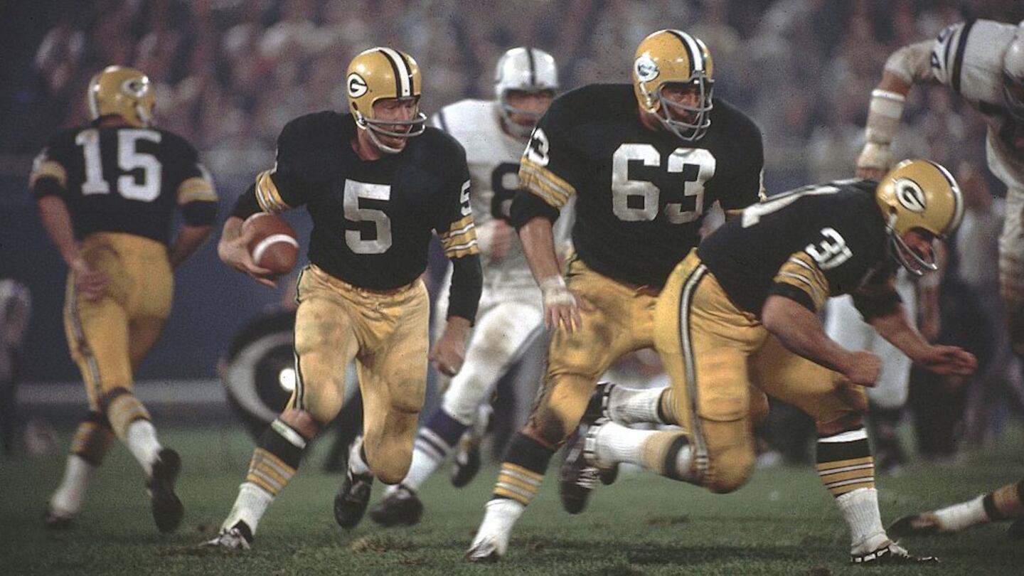 The Green Bay Packers "Golden Boy" (5) was suspended for the 1963 season, along with Detroit's Alex Karras, for betting on NFL games.