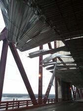 This is an FDOT picture of the scaffolding on the Mathews Bridge.