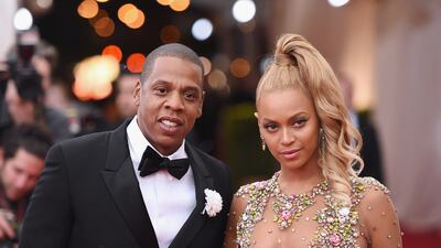 NEW YORK, NY - MAY 04: Jay Z (L) and Beyonce attend the "China: Through The Looking Glass" Costume Institute Benefit Gala at the Metropolitan Museum of Art on May 4, 2015 in New York City. (Photo by Mike Coppola/Getty Images)